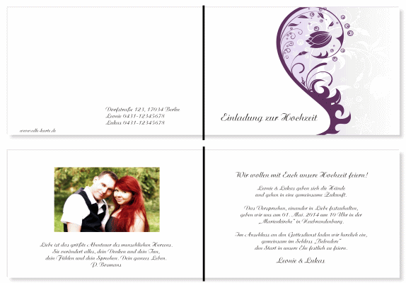  Einladungskarten Hochzeit, Hochzeitseinladungen, Hochzeitskarten, Einladungen für Hochzeit