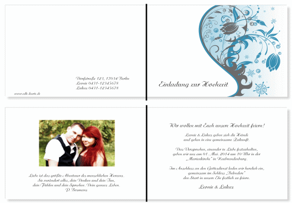  Einladungskarten Hochzeit, Hochzeitseinladungen, Hochzeitskarten, Einladungen für Hochzeit