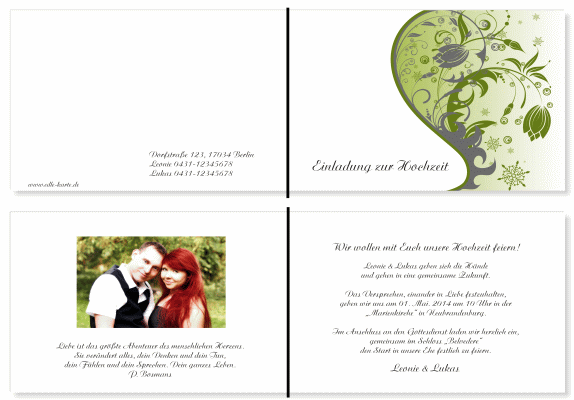  Einladungskarten Hochzeit, Hochzeitseinladungen, Hochzeitskarten, Einladungen für Hochzeit