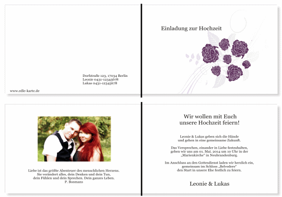  Einladungskarten Hochzeit, Hochzeitseinladungen, Hochzeitskarten, Einladungen für Hochzeit