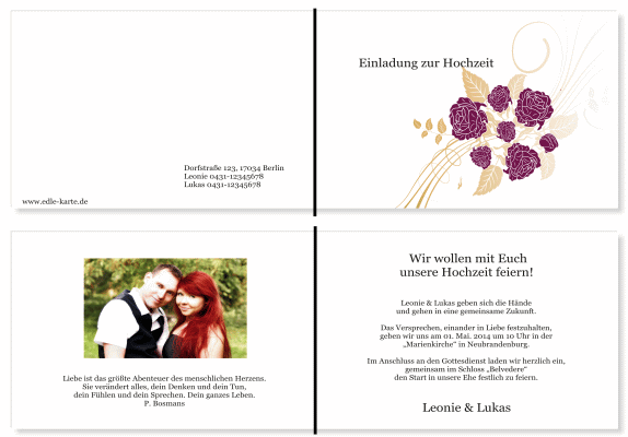  Einladungskarten Hochzeit, Hochzeitseinladungen, Hochzeitskarten, Einladungen für Hochzeit