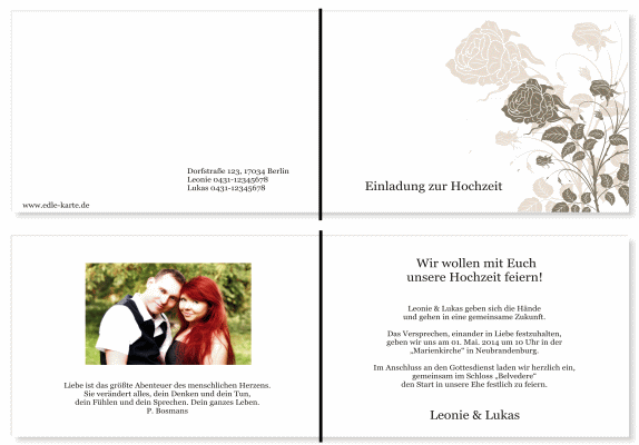  Einladungskarten Hochzeit, Hochzeitseinladungen, Hochzeitskarten, Einladungen für Hochzeit