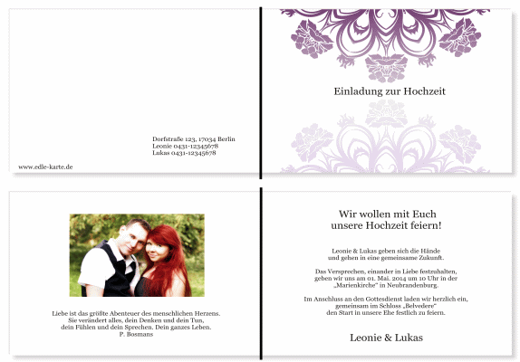  Einladungskarten Hochzeit, Hochzeitseinladungen, Hochzeitskarten, Einladungen für Hochzeit