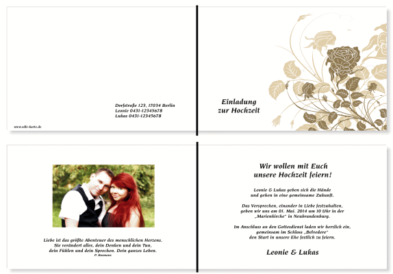  Einladungskarten Hochzeit, Hochzeitseinladungen, Hochzeitskarten, Einladungen für Hochzeit