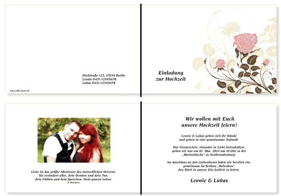  Einladungskarten Hochzeit, Hochzeitseinladungen, Hochzeitskarten, Einladungen für Hochzeit
