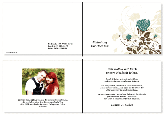  Einladungskarten Hochzeit, Hochzeitseinladungen, Hochzeitskarten, Einladungen für Hochzeit