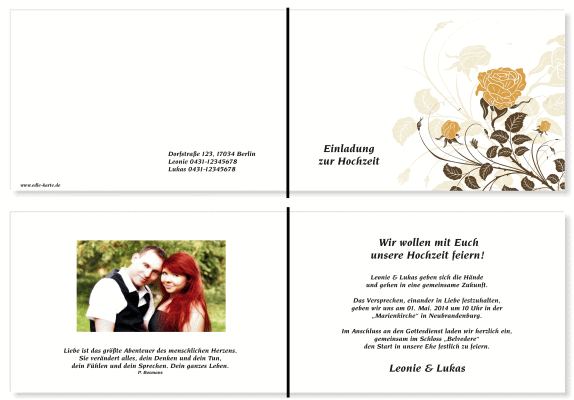  Einladungskarten Hochzeit, Hochzeitseinladungen, Hochzeitskarten, Einladungen für Hochzeit