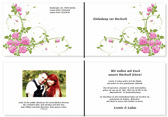  Einladungskarten Hochzeit, Hochzeitseinladungen, Hochzeitskarten, Einladungen für Hochzeit