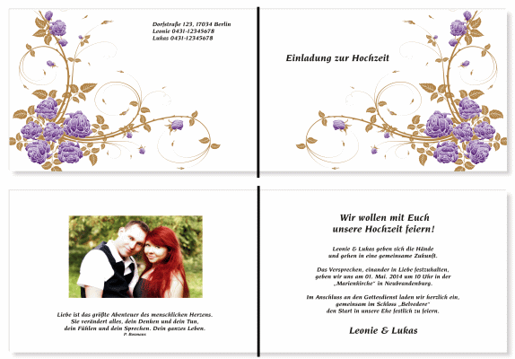  Einladungskarten Hochzeit, Hochzeitseinladungen, Hochzeitskarten, Einladungen für Hochzeit
