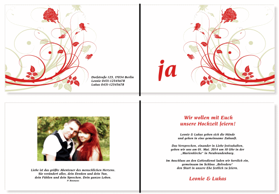  Einladungskarten Hochzeit, Hochzeitseinladungen, Hochzeitskarten, Einladungen für Hochzeit