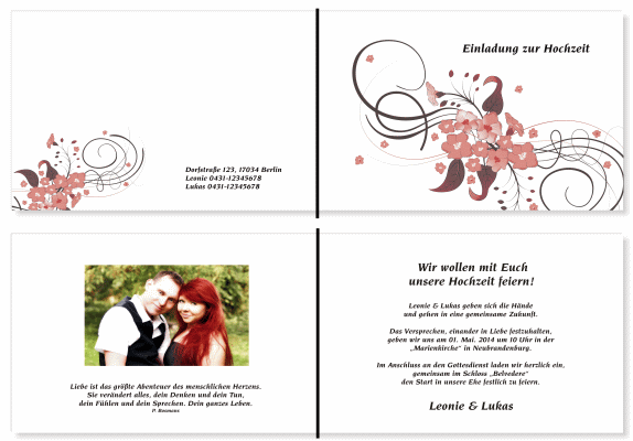  Einladungskarten Hochzeit, Hochzeitseinladungen, Hochzeitskarten, Einladungen für Hochzeit