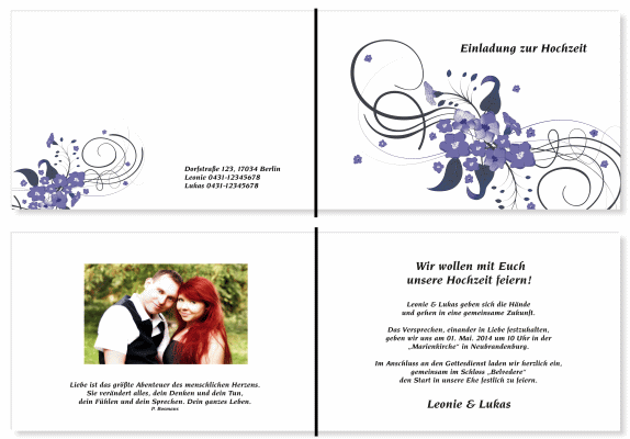  Einladungskarten Hochzeit, Hochzeitseinladungen, Hochzeitskarten, Einladungen für Hochzeit