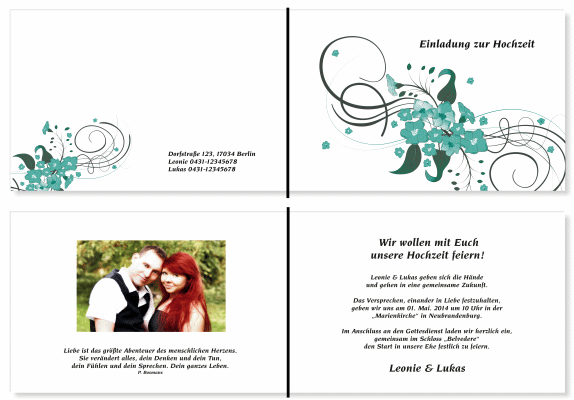  Einladungskarten Hochzeit, Hochzeitseinladungen, Hochzeitskarten, Einladungen für Hochzeit