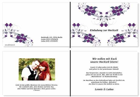  Einladungskarten Hochzeit, Hochzeitseinladungen, Hochzeitskarten, Einladungen für Hochzeit