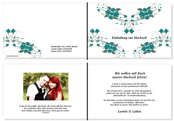  Einladungskarten Hochzeit, Hochzeitseinladungen, Hochzeitskarten, Einladungen für Hochzeit