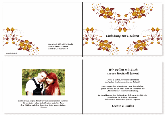  Einladungskarten Hochzeit, Hochzeitseinladungen, Hochzeitskarten, Einladungen für Hochzeit