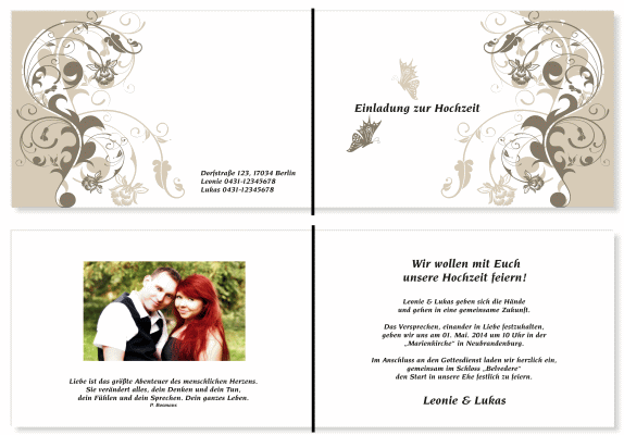  Einladungskarten Hochzeit, Hochzeitseinladungen, Hochzeitskarten, Einladungen für Hochzeit