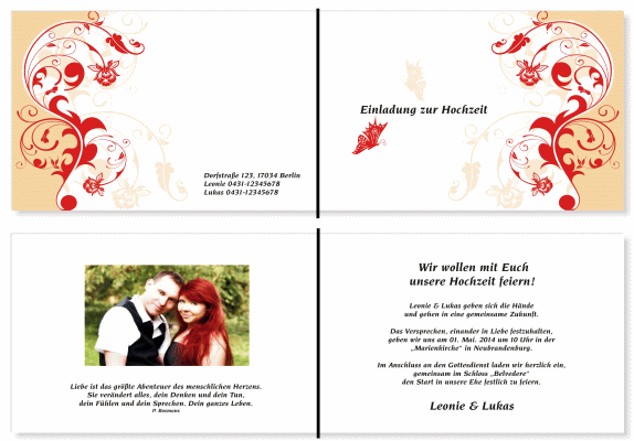 Einladungskarten Hochzeit, Hochzeitseinladungen, Hochzeitskarten, Einladungen für Hochzeit
