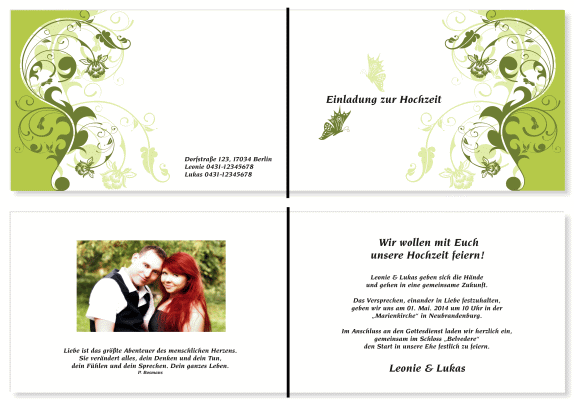  Einladungskarten Hochzeit, Hochzeitseinladungen, Hochzeitskarten, Einladungen für Hochzeit