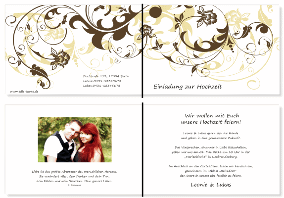  Einladungskarten Hochzeit, Hochzeitseinladungen, Hochzeitskarten, Einladungen für Hochzeit