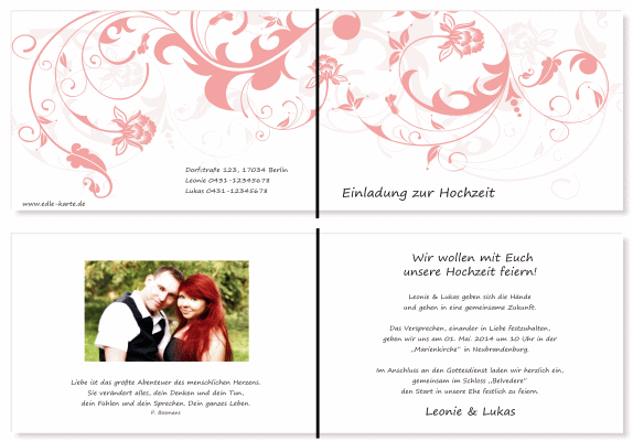  Einladungskarten Hochzeit, Hochzeitseinladungen, Hochzeitskarten, Einladungen für Hochzeit