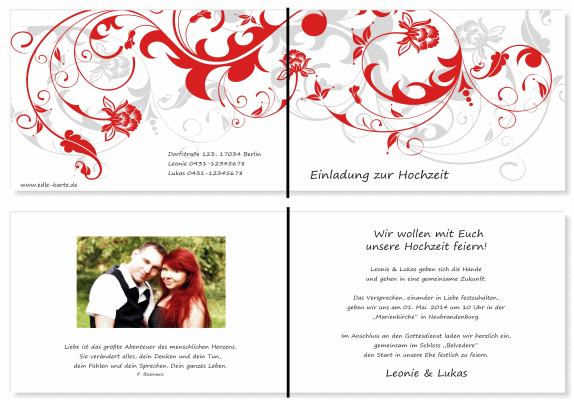  Einladungskarten Hochzeit, Hochzeitseinladungen, Hochzeitskarten, Einladungen für Hochzeit