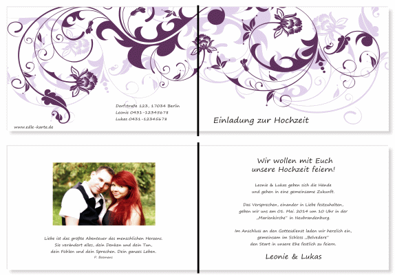  Einladungskarten Hochzeit, Hochzeitseinladungen, Hochzeitskarten, Einladungen für Hochzeit