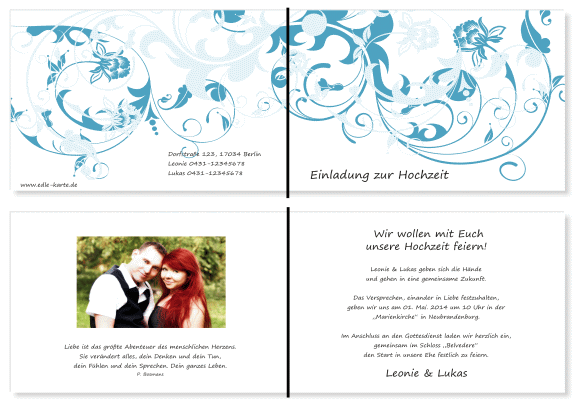  Einladungskarten Hochzeit, Hochzeitseinladungen, Hochzeitskarten, Einladungen für Hochzeit