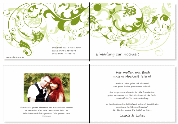  Einladungskarten Hochzeit, Hochzeitseinladungen, Hochzeitskarten, Einladungen für Hochzeit