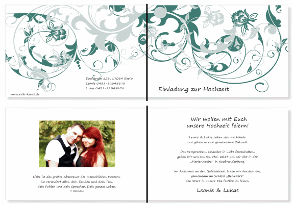  Einladungskarten Hochzeit, Hochzeitseinladungen, Hochzeitskarten, Einladungen für Hochzeit