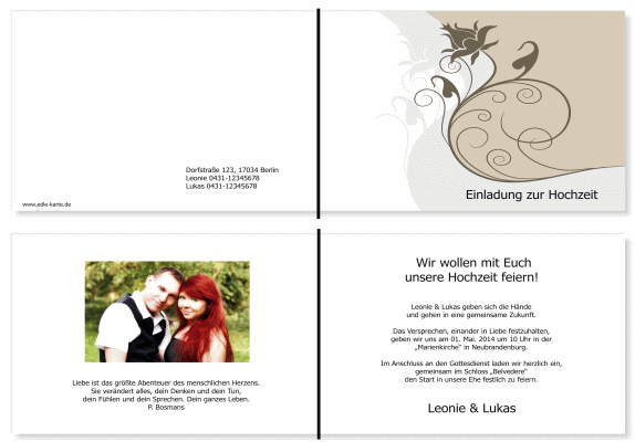  Einladungskarten Hochzeit, Hochzeitseinladungen, Hochzeitskarten, Einladungen für Hochzeit