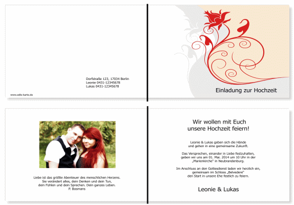  Einladungskarten Hochzeit, Hochzeitseinladungen, Hochzeitskarten, Einladungen für Hochzeit