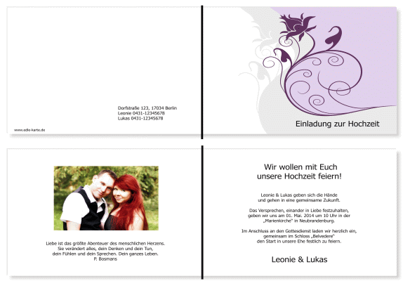  Einladungskarten Hochzeit, Hochzeitseinladungen, Hochzeitskarten, Einladungen für Hochzeit