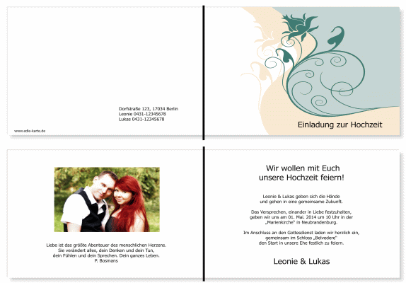  Einladungskarten Hochzeit, Hochzeitseinladungen, Hochzeitskarten, Einladungen für Hochzeit