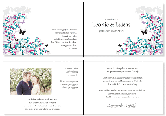  Einladungskarten Hochzeit, Hochzeitseinladungen, Hochzeitskarten, Einladungen für Hochzeit