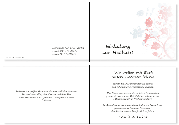  Einladungskarten Hochzeit, Hochzeitseinladungen, Hochzeitskarten, Einladungen für Hochzeit