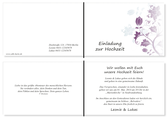  Einladungskarten Hochzeit, Hochzeitseinladungen, Hochzeitskarten, Einladungen für Hochzeit