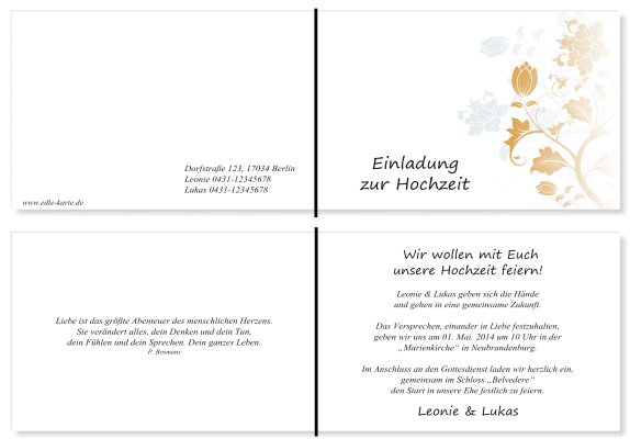  Einladungskarten Hochzeit, Hochzeitseinladungen, Hochzeitskarten, Einladungen für Hochzeit