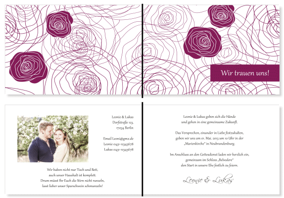  Einladungskarten Hochzeit, Hochzeitseinladungen, Hochzeitskarten, Einladungen für Hochzeit