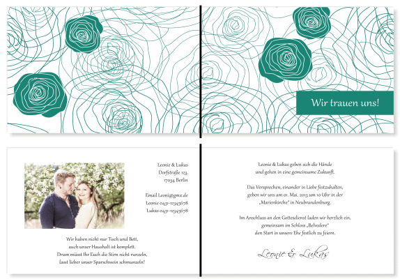  Einladungskarten Hochzeit, Hochzeitseinladungen, Hochzeitskarten, Einladungen für Hochzeit