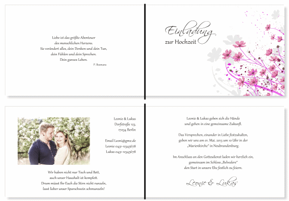  Einladungskarten Hochzeit, Hochzeitseinladungen, Hochzeitskarten, Einladungen für Hochzeit