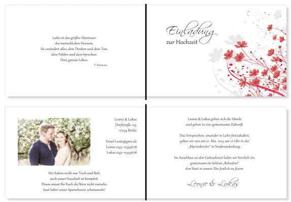  Einladungskarten Hochzeit, Hochzeitseinladungen, Hochzeitskarten, Einladungen für Hochzeit