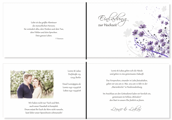  Einladungskarten Hochzeit, Hochzeitseinladungen, Hochzeitskarten, Einladungen für Hochzeit