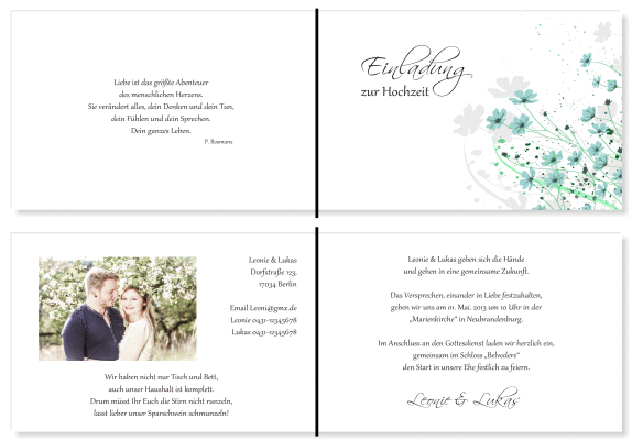  Einladungskarten Hochzeit, Hochzeitseinladungen, Hochzeitskarten, Einladungen für Hochzeit