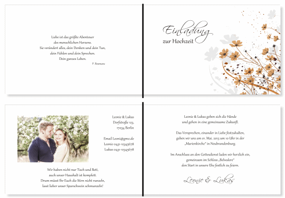  Einladungskarten Hochzeit, Hochzeitseinladungen, Hochzeitskarten, Einladungen für Hochzeit