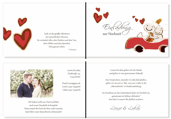  Einladungskarten Hochzeit, Hochzeitseinladungen, Hochzeitskarten, Einladungen für Hochzeit