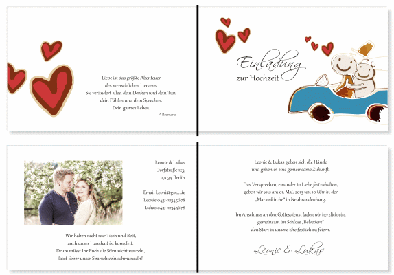  Einladungskarten Hochzeit, Hochzeitseinladungen, Hochzeitskarten, Einladungen für Hochzeit