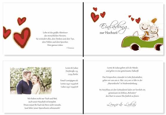  Einladungskarten Hochzeit, Hochzeitseinladungen, Hochzeitskarten, Einladungen für Hochzeit