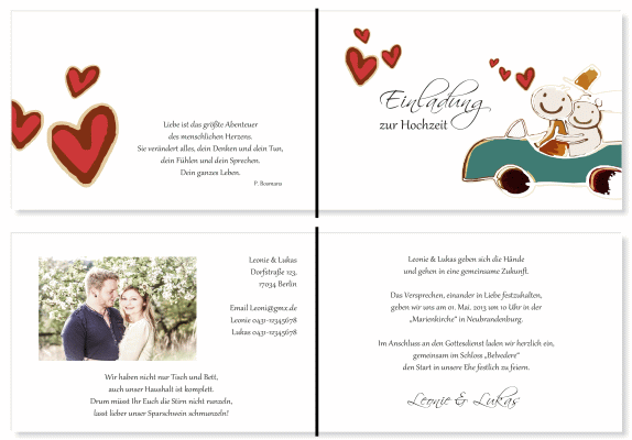  Einladungskarten Hochzeit, Hochzeitseinladungen, Hochzeitskarten, Einladungen für Hochzeit