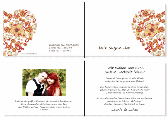  Einladungskarten Hochzeit, Hochzeitseinladungen, Hochzeitskarten, Einladungen für Hochzeit